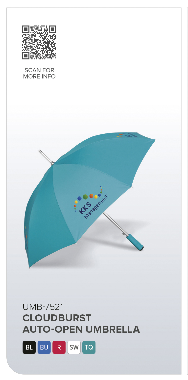 UMB-7521 - Cloudburst Auto-Open Umbrella - Catalogue Image
